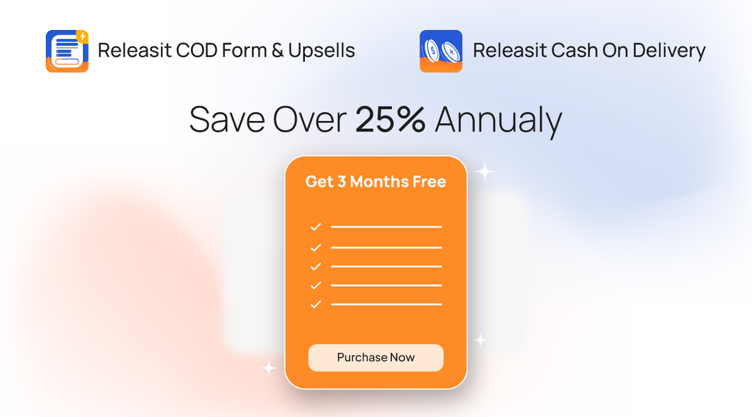Shopify Cash on Delivery app annual pricing plan Releasit