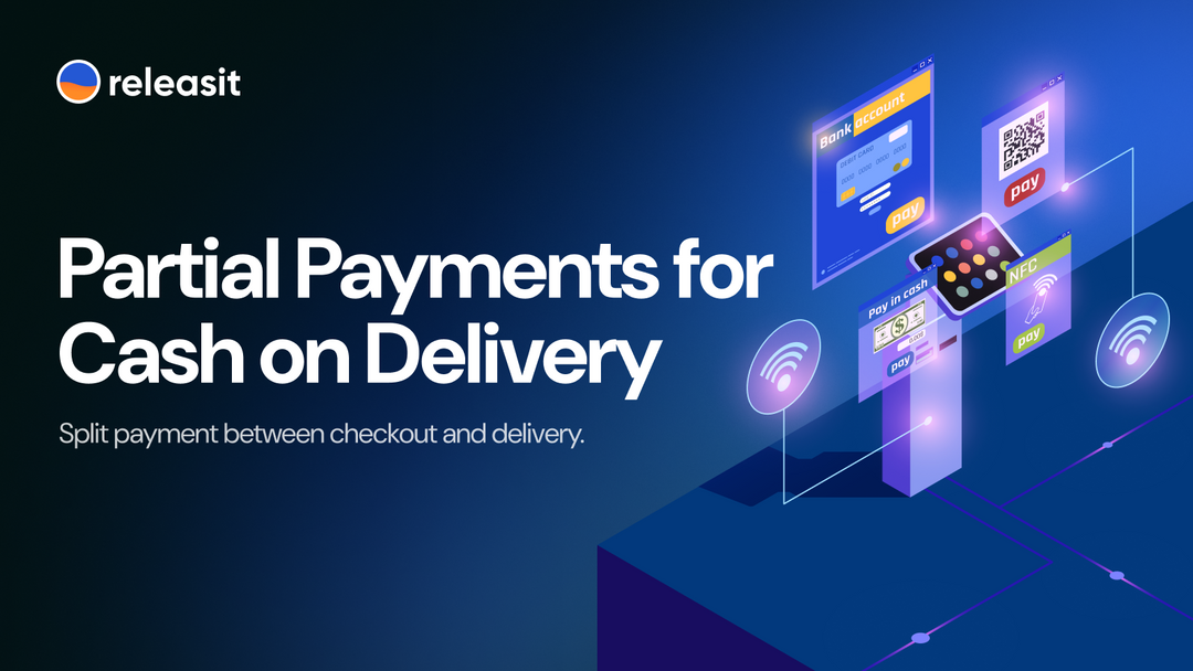 Partial payments for Cash on Delivery showing upfront payment and remaining balance at delivery