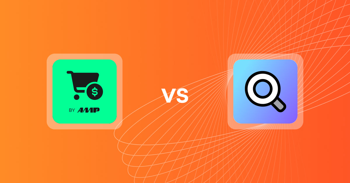 Shopify Upsell and Cross-sell Apps: Slide Cart Drawer by AMP vs Shopify Search & Discovery