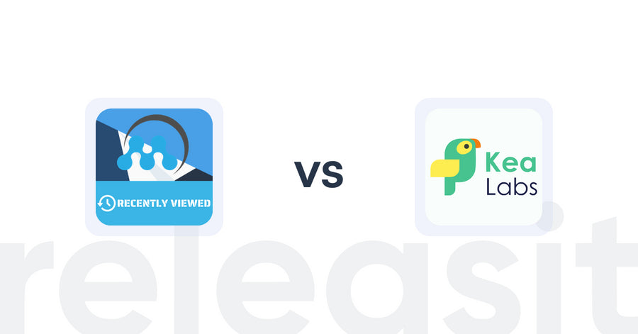 Shopify Upsell and Cross-Sell Apps: MeroxIO Recent Viewed Products vs. Kea Labs: Recommendations