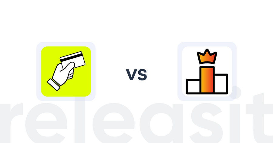 Shopify Upsell and Cross-sell Apps: CartFee: Add Credit Card Fees vs. Rank King: Best Seller Ranking