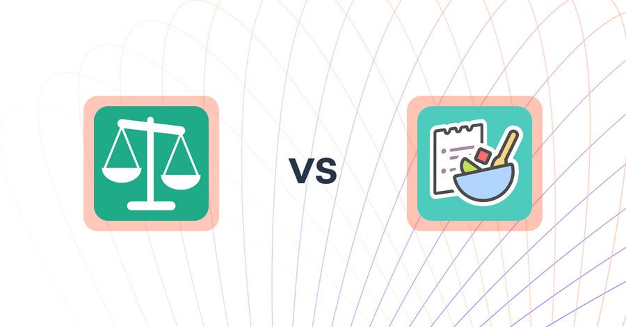 Shopify Upsell and Cross-sell Apps: Squadkin ‑ Product Compare vs BentoSMB Recipes