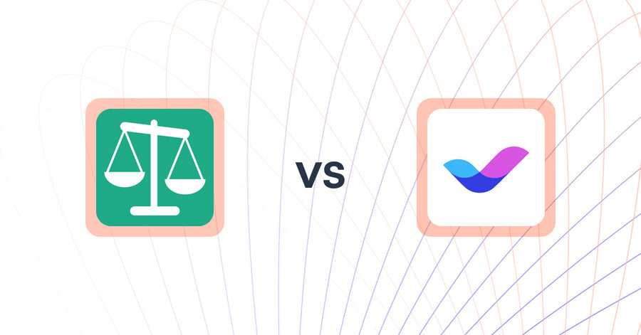 Shopify Upsell and Cross-Sell Apps: Squadkin ‑ Product Compare vs Veda Landing Page Builder