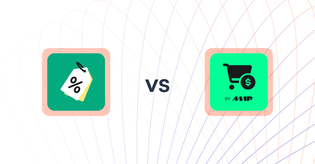 Shopify Upsell and Cross-Sell Apps: Discounty: Bulk Discount Sales vs Slide Cart Drawer by AMP