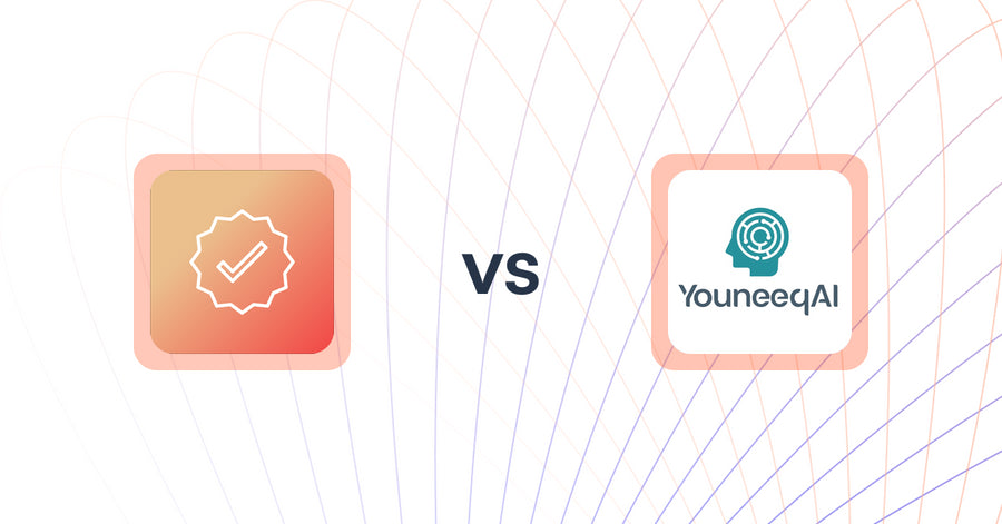 Shopify Upsell and Cross-Sell Apps: Mega Verified Product Badges vs Youneeq AI Personalization