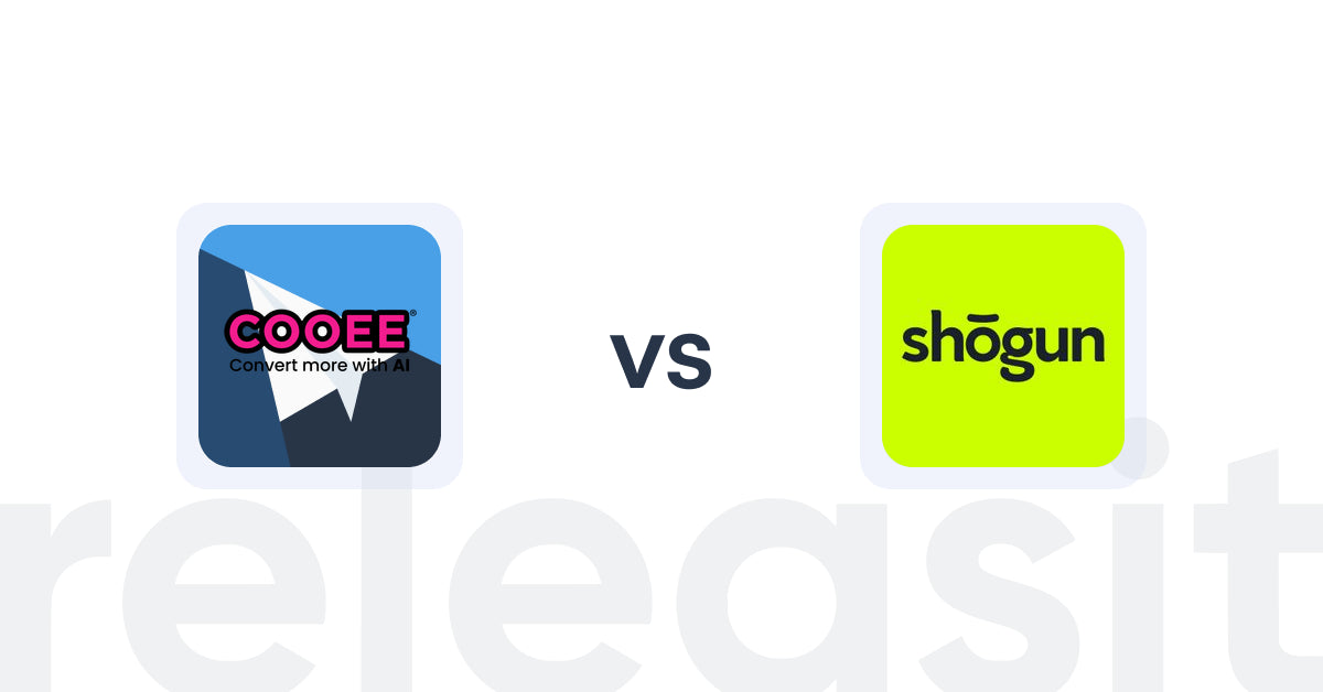 Shopify Upsell and Cross-sell Apps: Cooee AI: Popup, Upsell, Engage vs Shogun ‑ Landing Page Builder