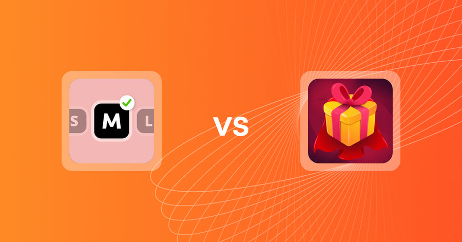 Shopify Upsell and Cross-Sell Apps: Fit Quiz: Size recommendation vs Super: Gift Wrap, Gift Message