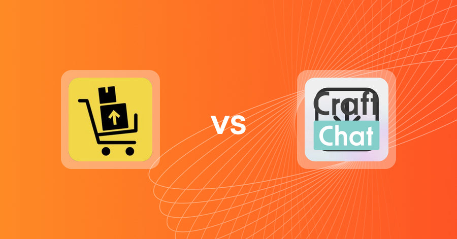 Shopify Upsell and Cross-sell Apps: UpsellFly:Checkout Upsells vs CraftChat:Convert Chat to Sale