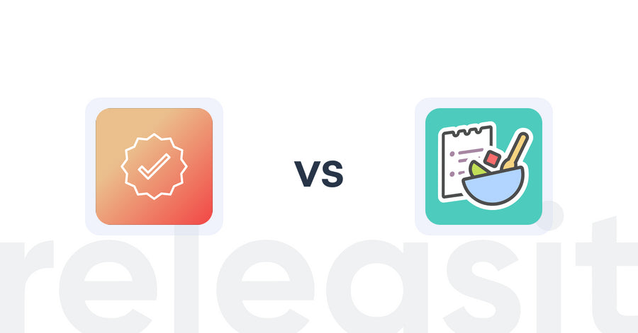 Shopify Upsell and Cross-sell Apps: Mega Verified Product Badges vs. BentoSMB Recipes