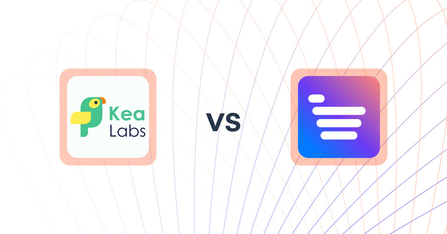 Shopify Upsell and Cross-sell Apps: Kea Labs: Recommendations vs Uprate.AI: Sales Chatbot