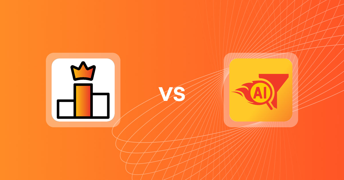 Shopify Upsell and Cross-sell Apps: Rank King: Best Seller Ranking vs. Rapid AI Search Bar & Filter