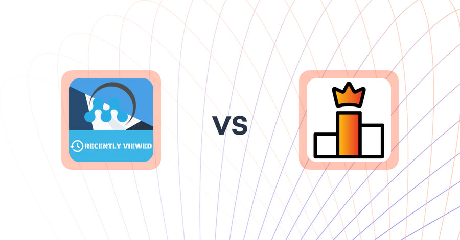 Shopify Upsell and Cross-sell Apps: MeroxIO Recent Viewed Products vs Rank King: Best Seller Ranking