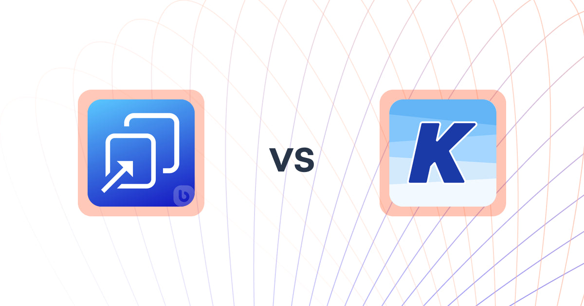 Shopify Upsell and Cross-Sell Apps: BeME: Sales Pop Total vs K: Cross Sell Related Products