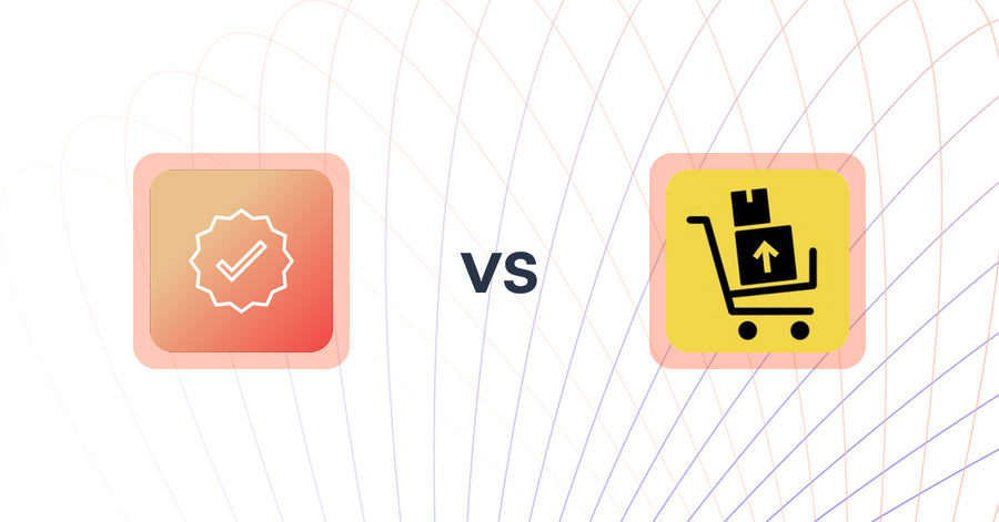 Shopify Upsell and Cross-sell Apps: Mega Verified Product Badges vs. UpsellFly:Checkout Upsells