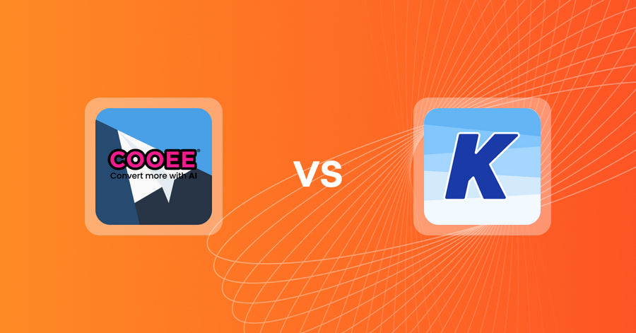 Shopify Upsell and Cross-sell Apps: Cooee AI: Popup, Upsell, Engage vs K: Cross Sell Related Products